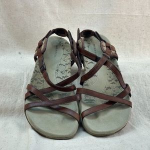 Merrell Jacardia Womens Dark Earth Brown Outdoor Hiking Cute Strappy Sandals 8